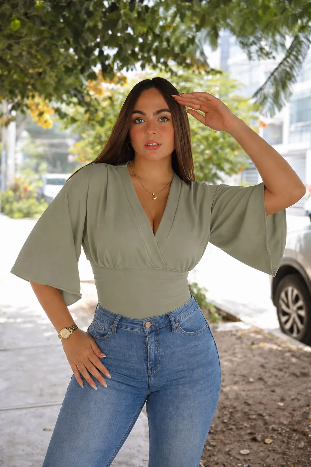 BLUSA GRETTA VERDE OLIVO