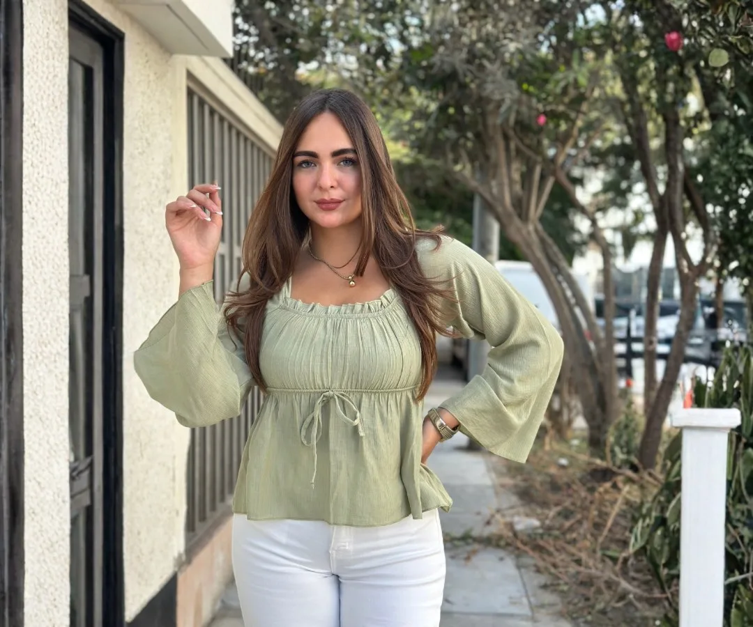 BLUSA PISCIS MANGA LARGA VERDE MANZANA